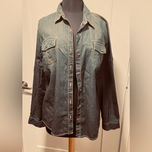 Vintage Cotton indigo light weight blue Jean shirt